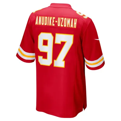 Men's Kansas City Chiefs Felix Anudike-Uzomah Red 2023 NFL Draft First Round Pick Game Jersey 02