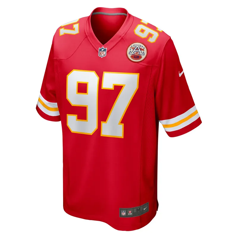 Men's Kansas City Chiefs Felix Anudike-Uzomah Red 2023 NFL Draft First Round Pick Game Jersey