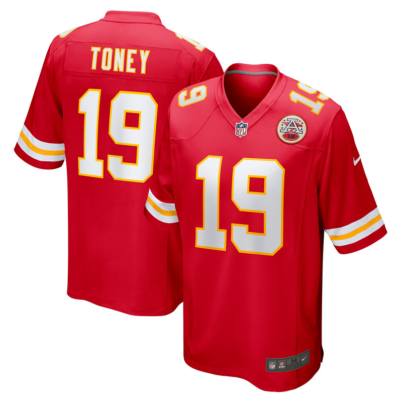 Men's Kansas City Chiefs Kadarius Toney Red Game Player Jersey