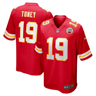 Men's Kansas City Chiefs Kadarius Toney Red Game Player Jersey 01
