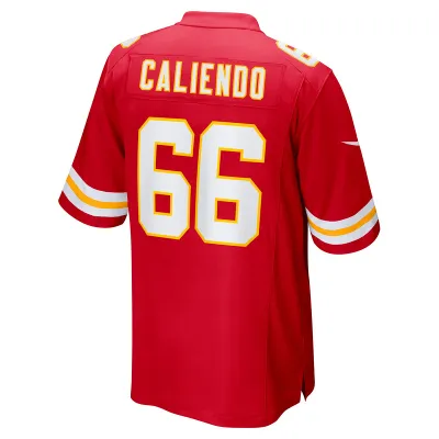 Men's Kansas City Chiefs Mike Caliendo Red Game Player Jersey 02