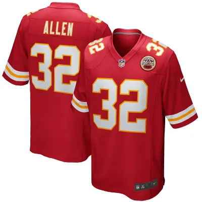 Men's Kansas City Chiefs Marcus Allen Red Game Retired Player Jersey 01