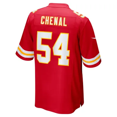 Men's Kansas City Chiefs Leo Chenal Red Game Player Jersey 02