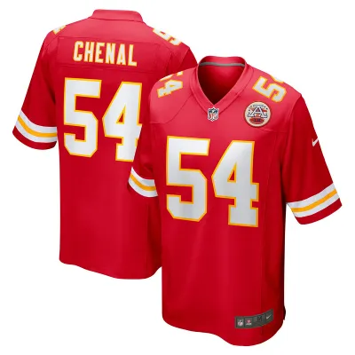 Men's Kansas City Chiefs Leo Chenal Red Game Player Jersey 01