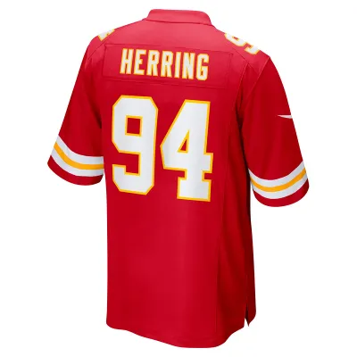 Men's Kansas City Chiefs Malik Herring Red Team Game Player Jersey 02