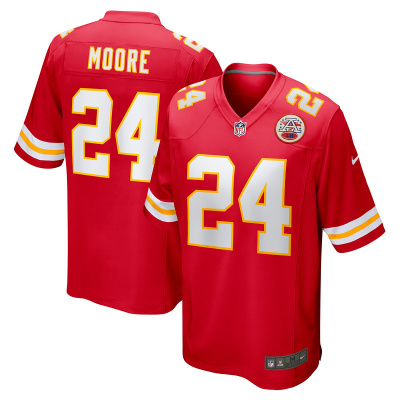 Men's Kansas City Chiefs Skyy Moore Red Game Player Jersey 01