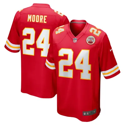 Men's Kansas City Chiefs Skyy Moore Red Game Player Jersey 01