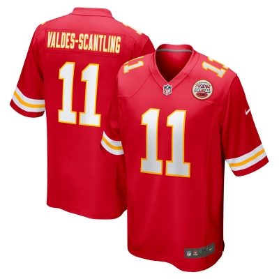 Men's Kansas City Chiefs Marquez Valdes-Scantling Red Game Jersey 01