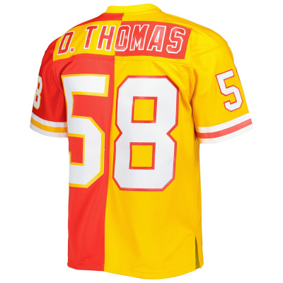 Men's Derrick ThomasRedGold 1994 Split Legacy Replica Jersey 02