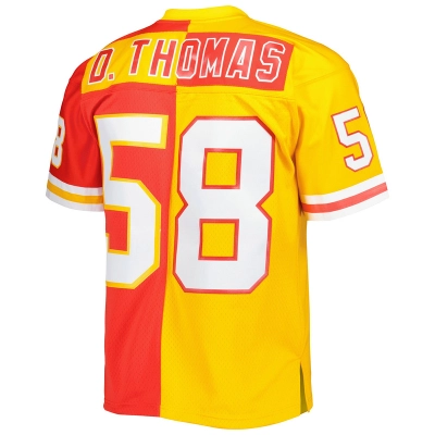 Men's Derrick ThomasRedGold 1994 Split Legacy Replica Jersey 02