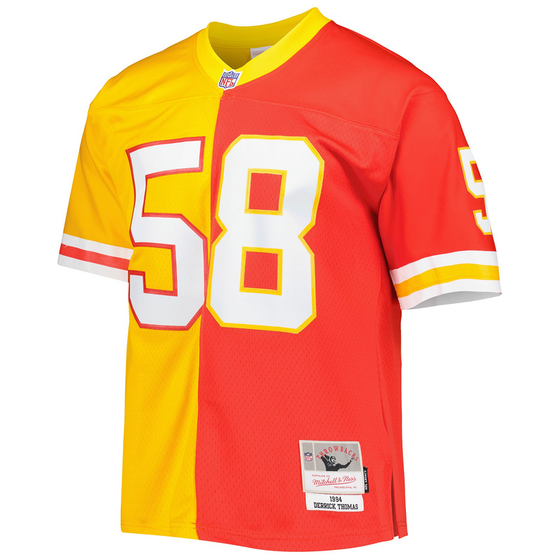 Men's Derrick ThomasRedGold 1994 Split Legacy Replica Jersey