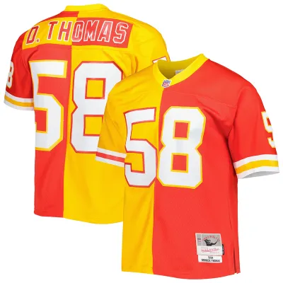 Men's Derrick ThomasRedGold 1994 Split Legacy Replica Jersey 01