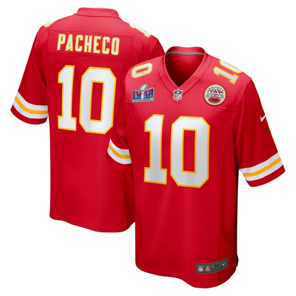 Men's Kansas City Chiefs Isiah Pacheco Red Super Bowl LVIII Game Jersey