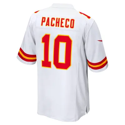 Men's Kansas City Chiefs Isiah Pacheco White Away Game Player Jersey 02