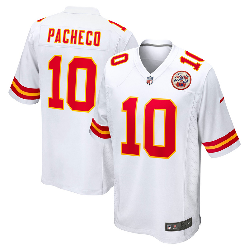 Men's Kansas City Chiefs Isiah Pacheco White Away Game Player Jersey