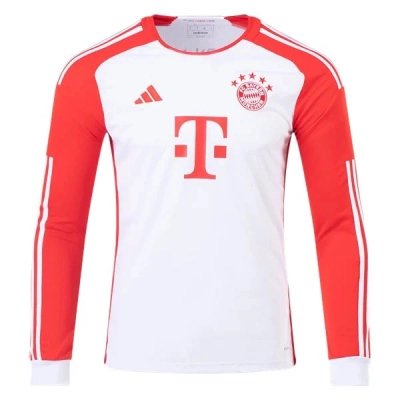Bundesliga Men's Replica Bayern Munich Long Sleeve Home Jersey 23/24 01