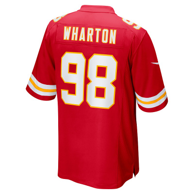 Men's Kansas City Chiefs Tershawn Wharton Red Game Jersey 02