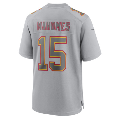 Men's Kansas City Chiefs Patrick Mahomes Gray Super Bowl LVII (2022 ) Patch Atmosphere Fashion Game Jersey 02