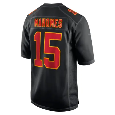 Men's Chiefs Patrick Mahomes Black Super Bowl LVIII Carbon Fashion Game Player Jersey 02