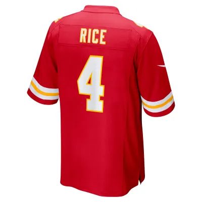 Men's Kansas City Chiefs Rashee Rice Red Super Bowl LVIII Game Jersey 02