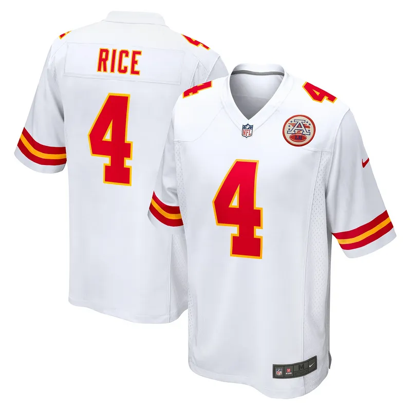 Men's Kansas City Chiefs Rashee Rice White Game Jersey