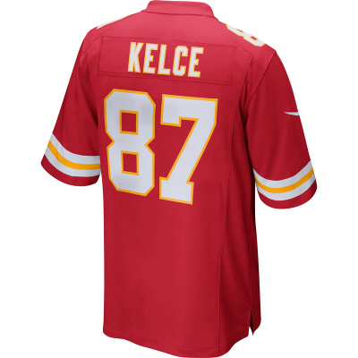 Men's Kansas City Chiefs Travis Kelce Red Game Jersey 02