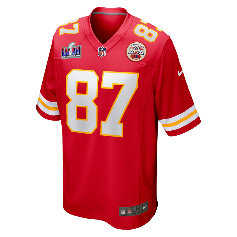 Men's Kansas City Chiefs Travis Kelce Red Super Bowl LVIII Game Jersey