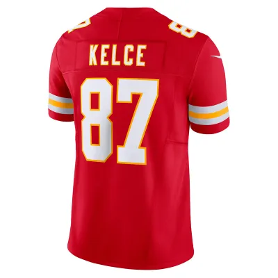 Men's Kansas City Chiefs Travis Kelce Red Vapor F.U.S.E. Limited Jersey 02