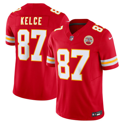 Men's Kansas City Chiefs Travis Kelce Red Vapor F.U.S.E. Limited Jersey 01