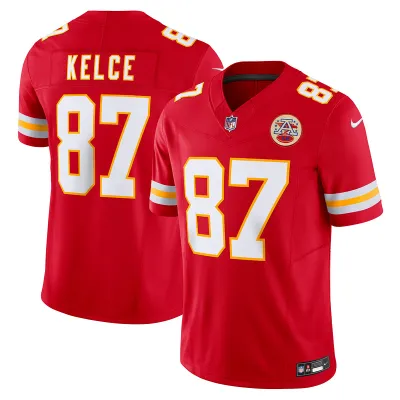 Men's Kansas City Chiefs Travis Kelce Red Vapor F.U.S.E. Limited Jersey 01