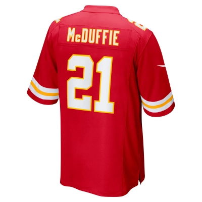 Men's Kansas City Chiefs Trent McDuffie Red Player Game Jersey 02