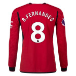 Premier League B. Fernandes Manchester United Long Sleeve Home Jersey 23/24