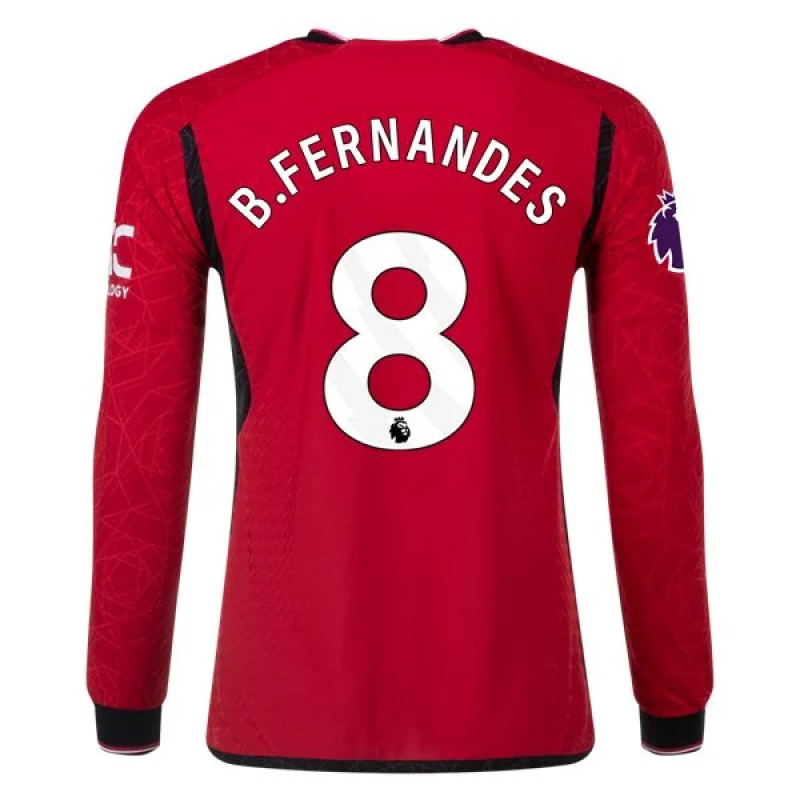 Premier League B. Fernandes Manchester United Long Sleeve Home Jersey 23/24