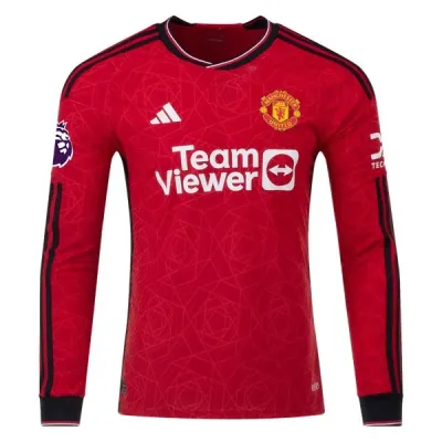 Premier League B. Fernandes Manchester United Long Sleeve Home Jersey 23/24 02