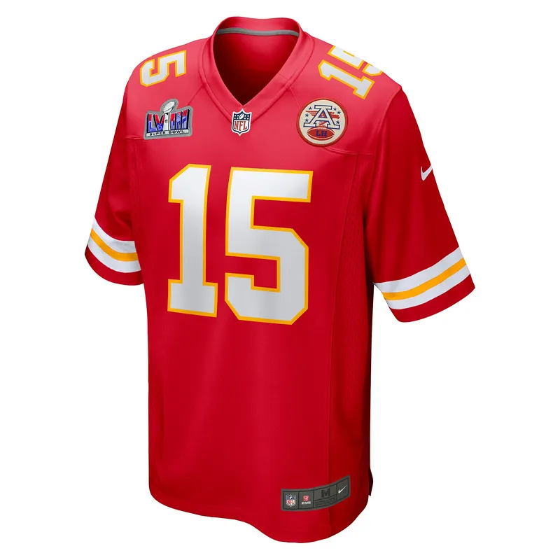 Men's Kansas City Chiefs Patrick Mahomes Red Super Bowl LVIII Game Jersey