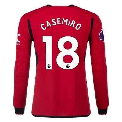 Premier League Casemiro Manchester United Long Sleeve Home Jersey 23/24 01