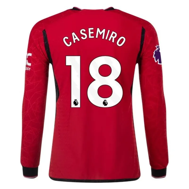 Premier League Casemiro Manchester United Long Sleeve Home Jersey 23/24