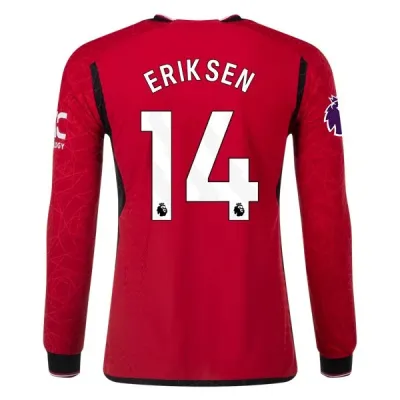 Premier League Eriksen Manchester United Long Sleeve Home Jersey 23/24 01