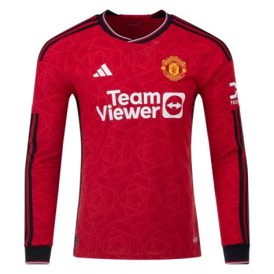 Premier League Manchester United Long Sleeve Home Jersey 23/24 01