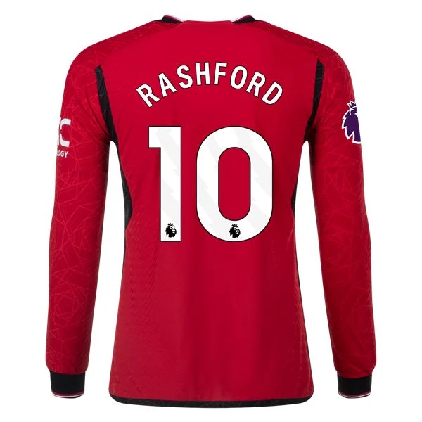 Premier League Rashford Manchester United Long Sleeve Home Jersey 23/24