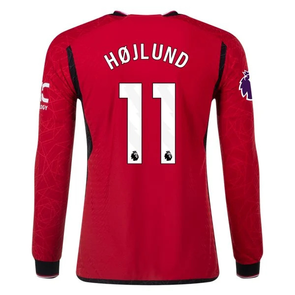 Premier League Hojlund Manchester United Long Sleeve Home Jersey 23/24