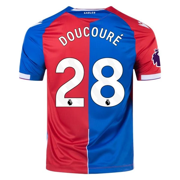 Premier League Men's Replica Macron Doucoure Crystal Palace Home Jersey 23/24