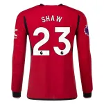 Premier League Men's Replica Shaw Manchester United Long Sleeve Home Jersey 23/24