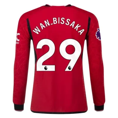 Premier League Men's Replica Wan-Bissaka Manchester United Long Sleeve Home Jersey 23/24 01