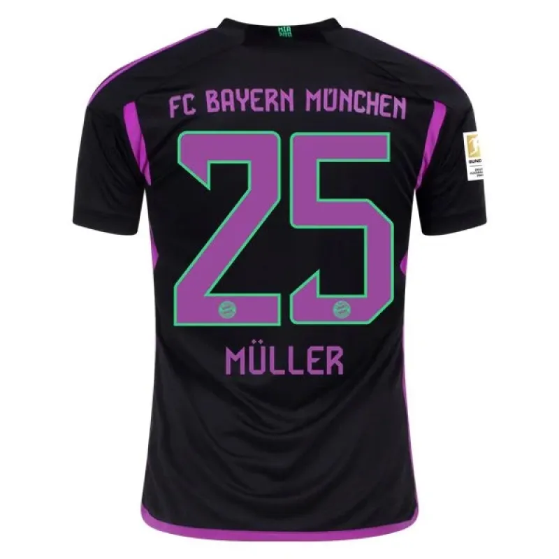 Bundesliga Men's Replica Muller Bayern Munich Away Jersey 23/24
