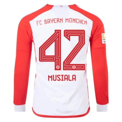 Bundesliga Men's Replica Musiala Bayern Munich Long Sleeve Home Jersey 23/24 01