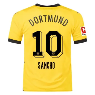 Bundesliga Men's Replica Sancho Borussia Dortmund Home Jersey 23/24 01