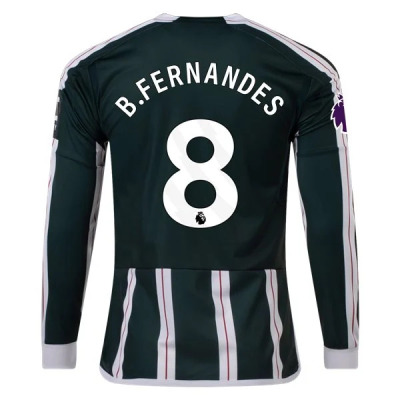 Premier League B. Fernandes Manchester United Long Sleeve Away Jersey 23/24 01