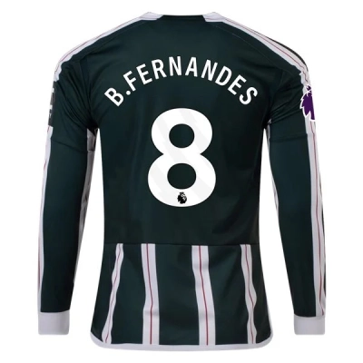 Premier League B. Fernandes Manchester United Long Sleeve Away Jersey 23/24 01