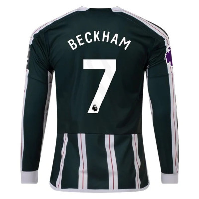 Premier League David Beckham Manchester United Long Sleeve Away Jersey 23/24 01